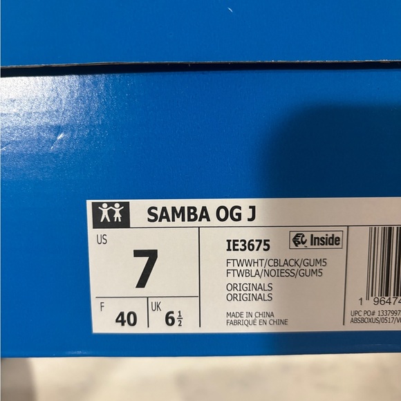 ADIDAS Samba OG J White - IE3675 JUNIOR SIZE Youth Sneakers Brand NEW - Picture 14 of 15